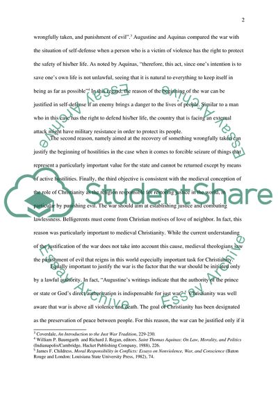 The Just War Theory in Christianity