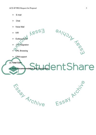 ACD-IP PBX Request for Proposal (RFP)