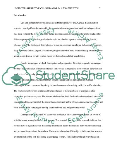 The Effects of Counter-Stereotypical Behavior in a Traffic Stop Situation