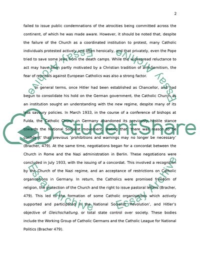 The Response of the Catholic Church to Nazi Anti-Semitism