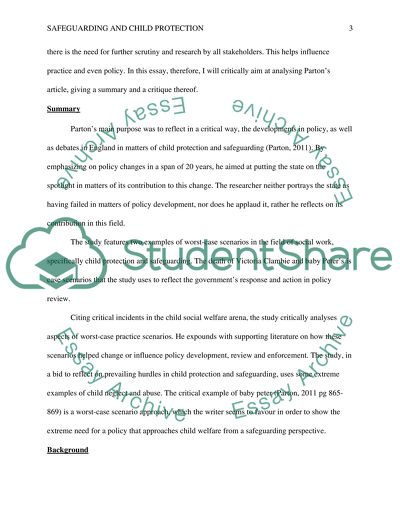 Child Protection and Safeguarding in England Article Review