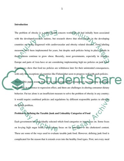 Social Desirability and Effectiveness of a Fat Tax