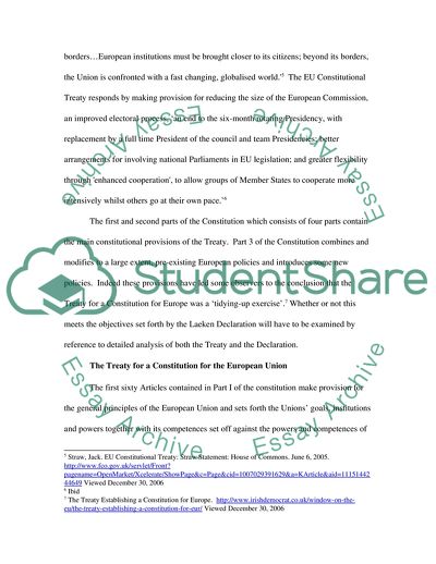 To What Extent Did the Constitutional Treaty Meet the Objectives Set for It by the Laeken Declaration