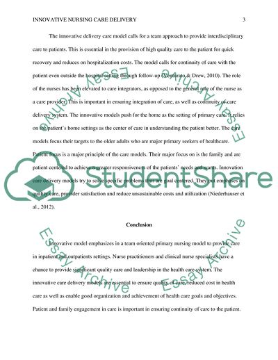 Innovative Nursing Care Delivery