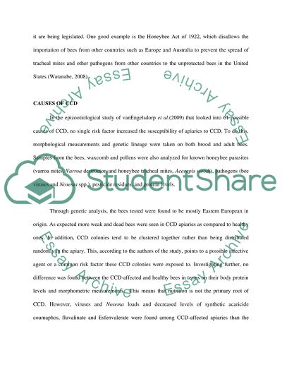 Characteristics of Colony Collapse Disorder