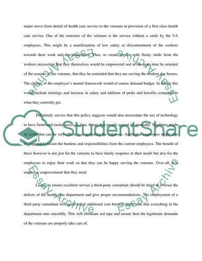 An Analysis Of The Effective Health Care Service Policy For Veterans