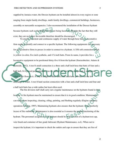 Fire Detection and Suppression Systems