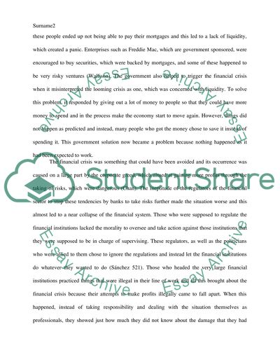 Who Is Responsible for Current Financial Crisis