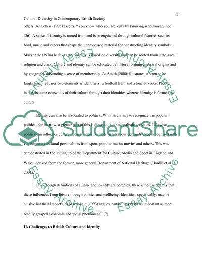 Cultural Diversity in Contemporary British Society