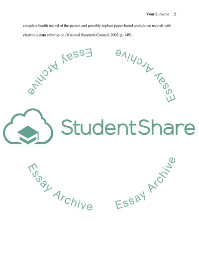 IT Technology in Emergency Medical Services