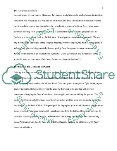 The Battle of the Gods and the Giant/ Acropolis monument