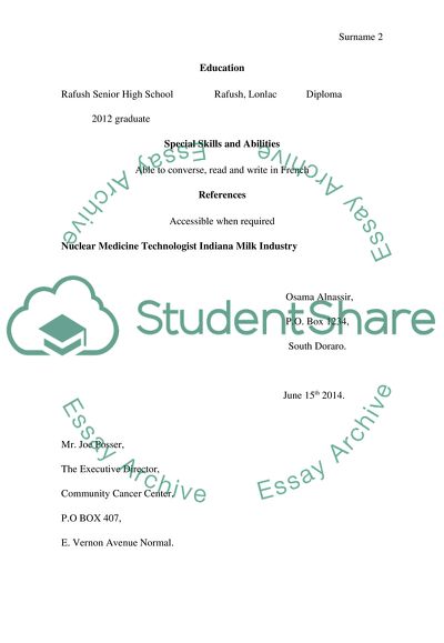 discuss the purpose of an application letter