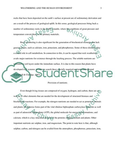 Weathering and the Human Environment