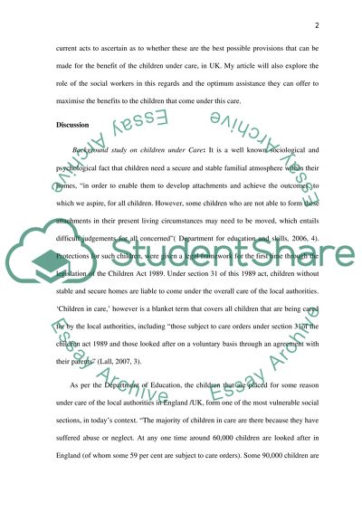 Children on edge of care, and the role of social workers associated with them