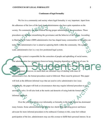 Continuum of Legal Formality
