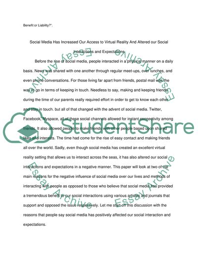 Social Media and Virtual Reality