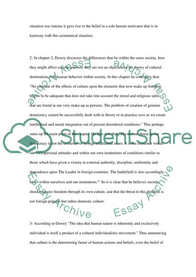 Culture Issue in Freedom and Culture by J.Dewey