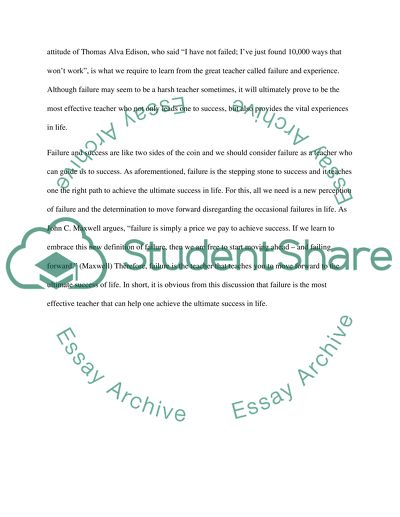 Failure as an effective teacher