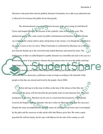 Film Gladiator and American Politics