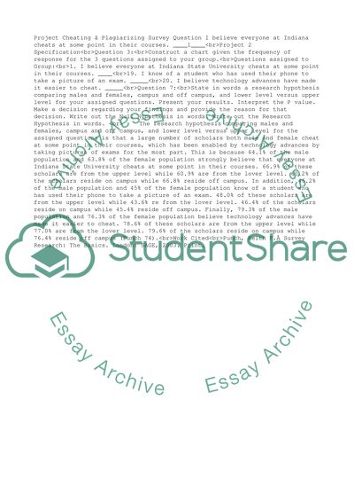 Cheating - Plagiarizing Survey