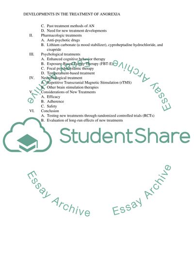 Recent developments in treatment for anorexia