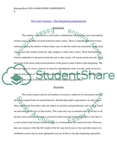 History of plea bargain picture