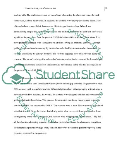 Narrative Analysis of Assessment