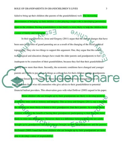 Influence of Grandparents on the Development of Grandchildren