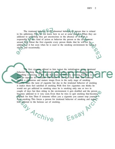 Smoking Cigarettes and the Theory of Planned Behavior