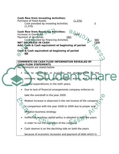 Comments on Cash Flow Information Revealed by Cash Flow Statements