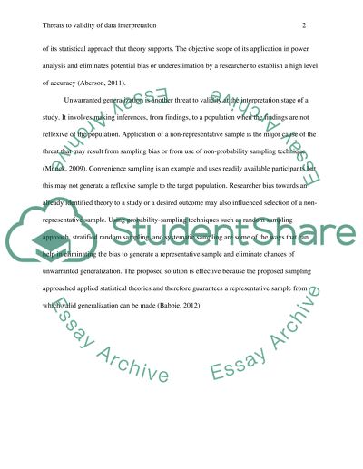 Threats to Validity of Data Interpretation and Solutions