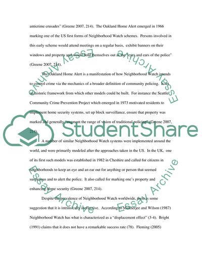 Neighbourhood Watch Systems