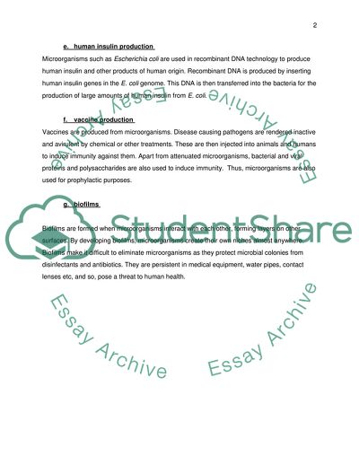 Role of Microorganisms in Various Processes