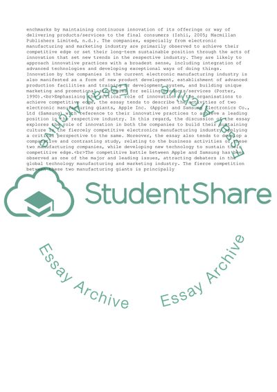 Describing the Competitive Battle between Apple and Samsung