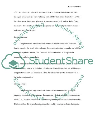 Marketing Management of the Chocolate House