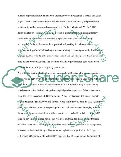 The Interprofessional Working