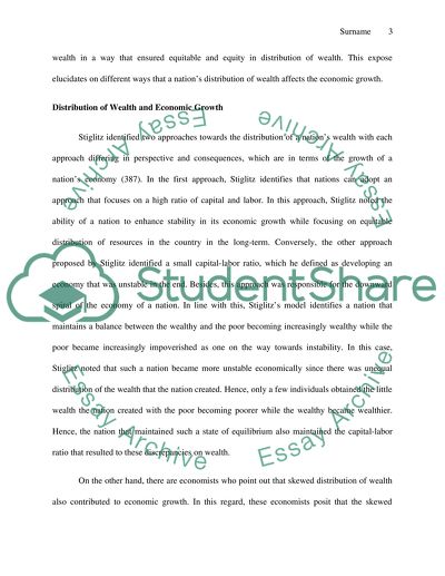 Distribution of Wealth and its Effects on Economic Growth