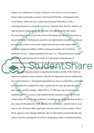 Can the Security Dilemma in International Politics be Overcome