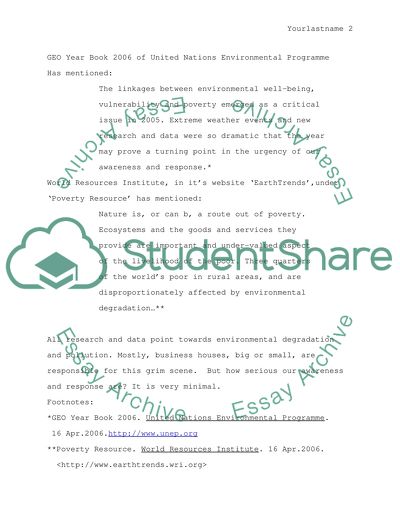 Business A formal report Law on Pollution Accounting