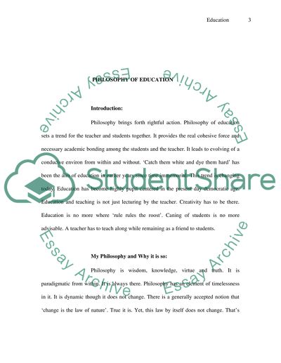 Philosophy Of Education And Methods Of Teaching