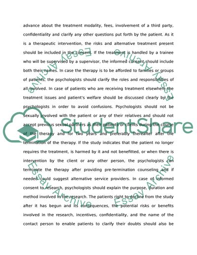 American Psychological Associations Ethical Principles of Psychologists AND CODE OF CONDUCT
