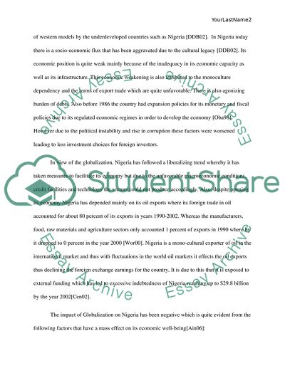 Discuss the impact of globalisation on an African country. (Nigeria)
