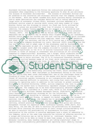 Southwest Airlines Case