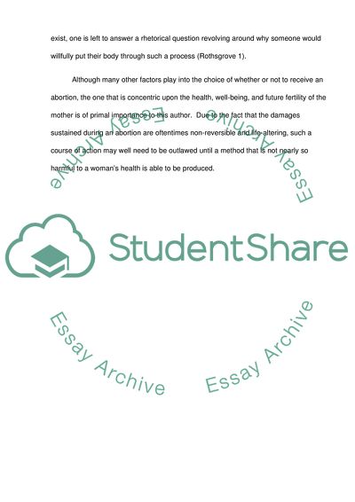 Why abortion should not be legal in the U.S