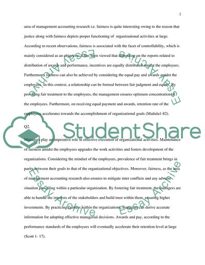 Management Accounting and Human Resources Related Functions