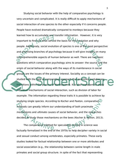 Importance of Comparative Psychology
