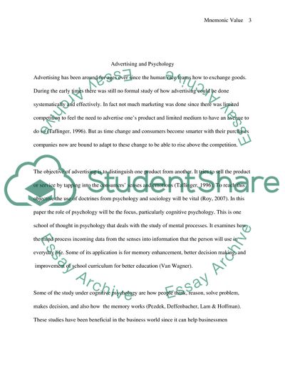 Cognitive Psychology in Understanding Advertisement