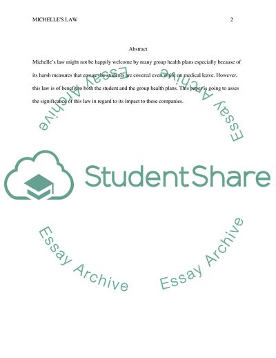 Michelles Law Significant impact in Company Benefits