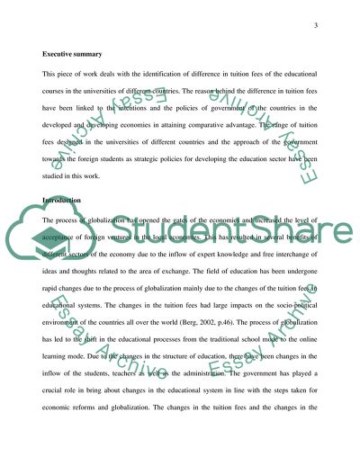 Difference in Tuition Fees of the Educational Courses in the Universities