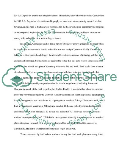 Augustines Confessions and Confucius Analects are Classics